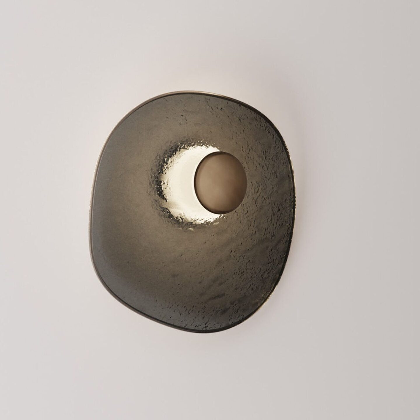 Isle Sconce Round Grey & Pitch Brass